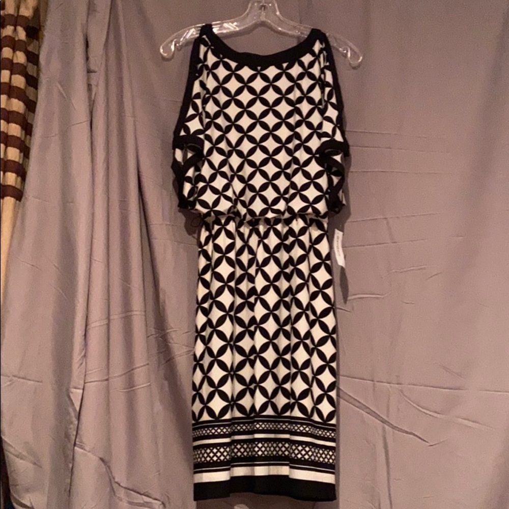 Dress Barn geometric patterned polyester dress